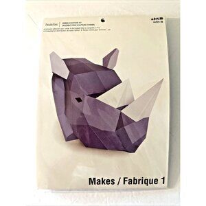 Recollections Paper Animal Rhino Sculpture Craft Kit with Tape Runner New Sealed
